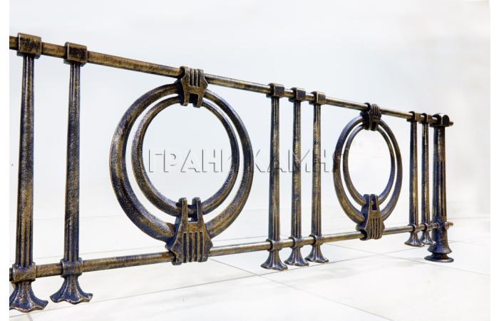 Чугунная ограда на могилу №12 'Модерн малая' со столбами