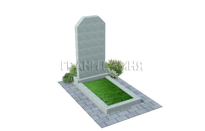 Вертикальный гранитный памятник прямой серый №14