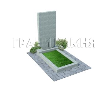 Вертикальный гранитный памятник прямой серый №16