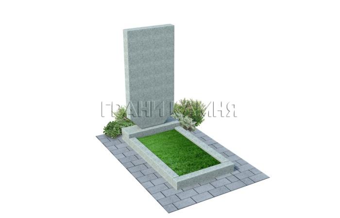 Вертикальный гранитный памятник прямой серый №16