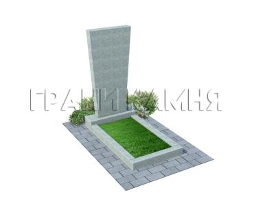 Вертикальный гранитный памятник прямой серый №17