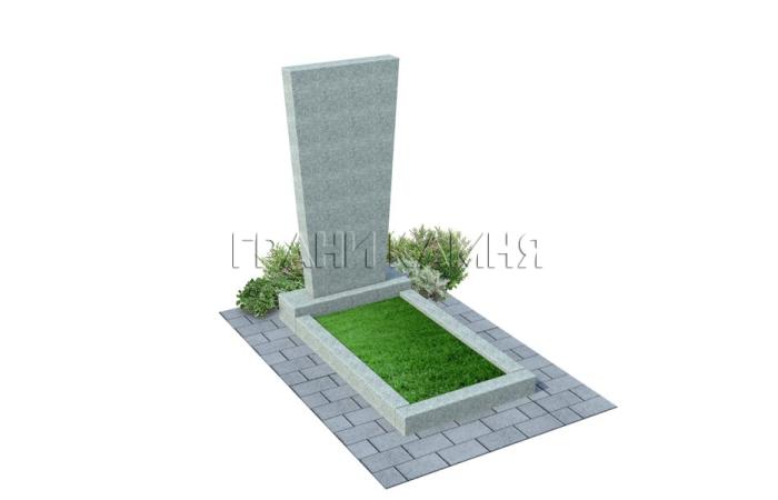 Вертикальный гранитный памятник прямой серый №17