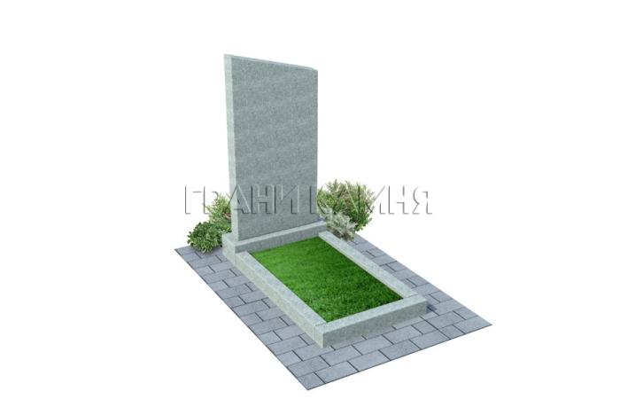Вертикальный гранитный памятник прямой серый №21