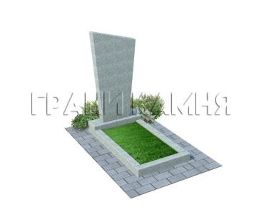 Вертикальный гранитный памятник прямой серый №22