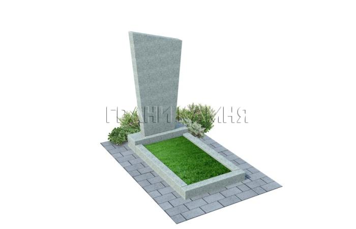 Вертикальный гранитный памятник прямой серый №22