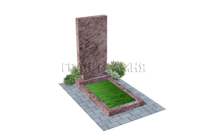 Вертикальный гранитный памятник прямой розовый №35