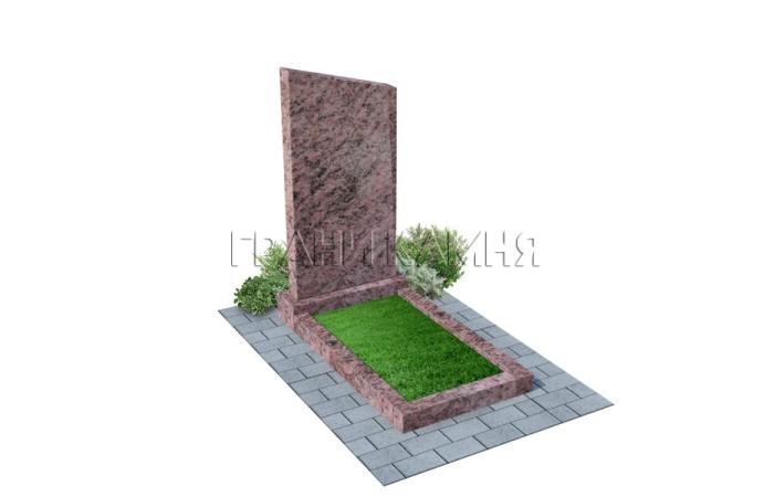 Вертикальный гранитный памятник прямой розовый №36