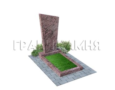 Вертикальный гранитный памятник прямой розовый №37
