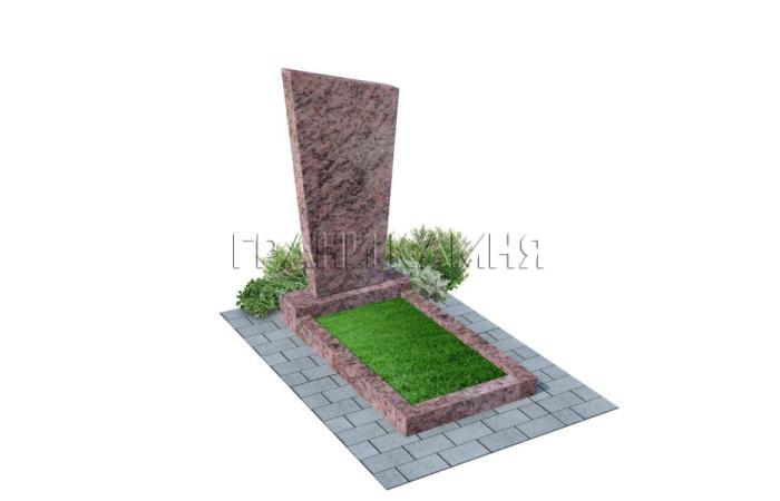 Вертикальный гранитный памятник прямой розовый №37