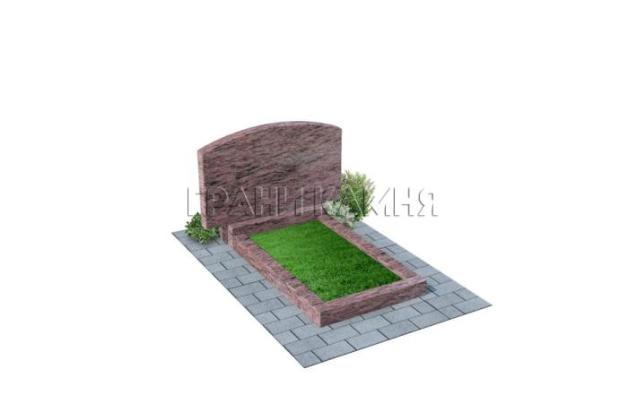 Горизонтальный гранитный памятник прямой розовый №41