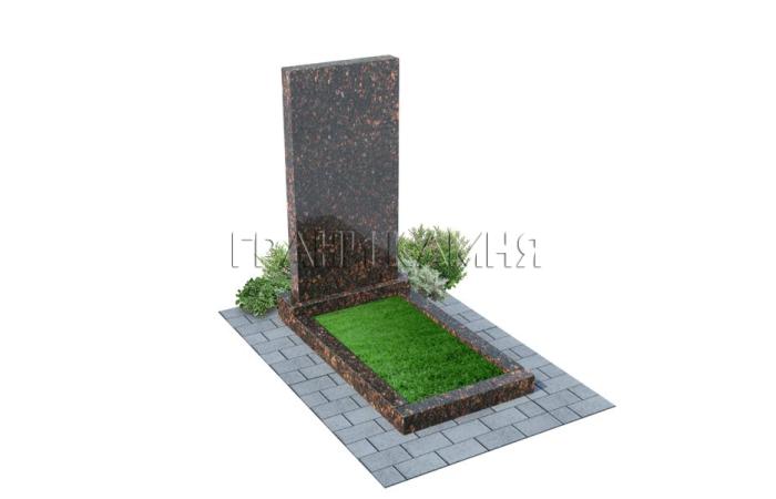 Вертикальный гранитный памятник прямой коричневый №42