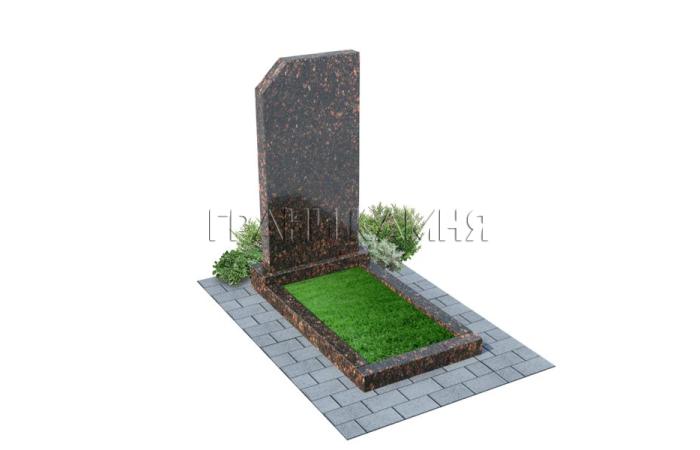 Вертикальный гранитный памятник прямой коричневый №43