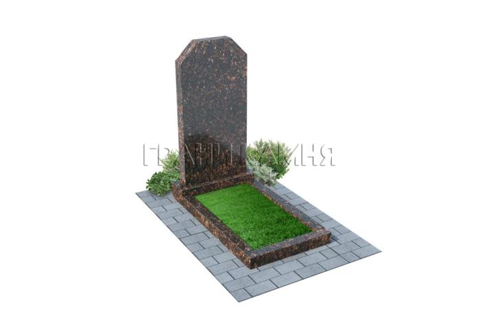 Вертикальный гранитный памятник прямой коричневый №44