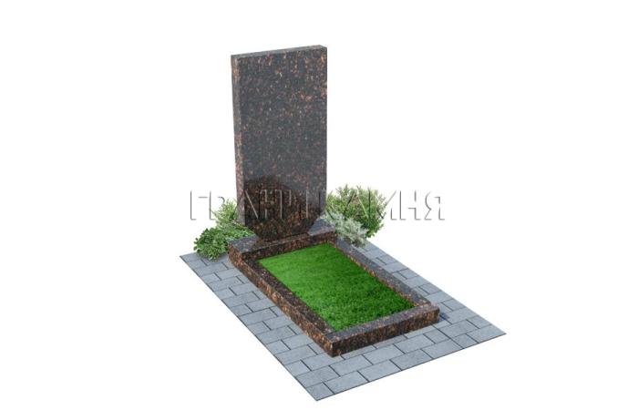 Вертикальный гранитный памятник прямой коричневый №46