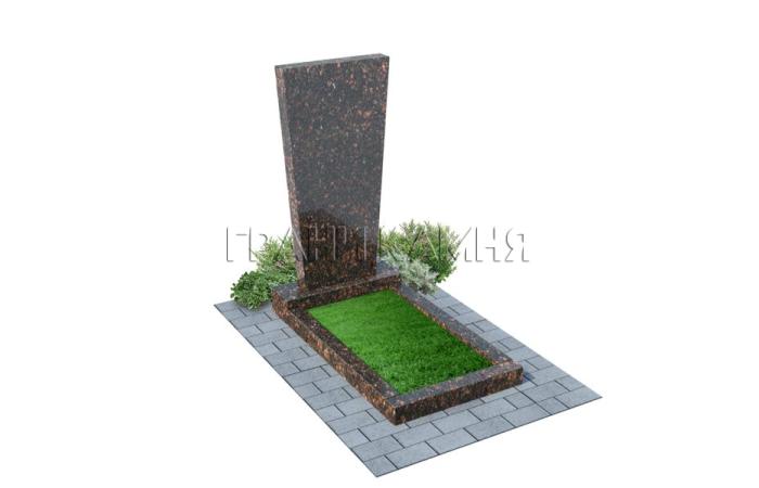 Вертикальный гранитный памятник прямой коричневый №47