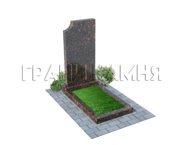 Вертикальный гранитный памятник прямой коричневый №48