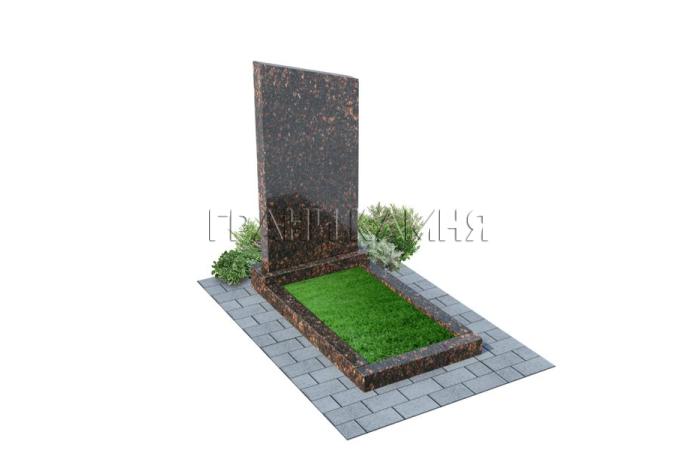 Вертикальный гранитный памятник прямой коричневый №51