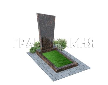 Вертикальный гранитный памятник прямой коричневый №52