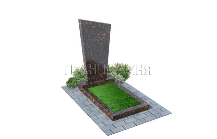 Вертикальный гранитный памятник прямой коричневый №52