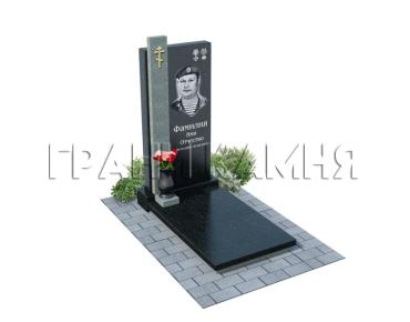 Вертикальный комбинированный памятник военнослужащему ПДВ №4