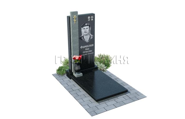 Вертикальный комбинированный памятник военнослужащему ПДВ №4