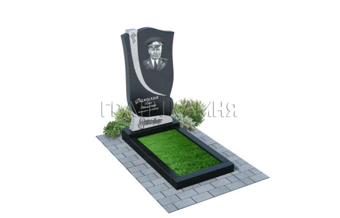 Вертикальный комбинированный памятник военнослужащему ПДВ №15