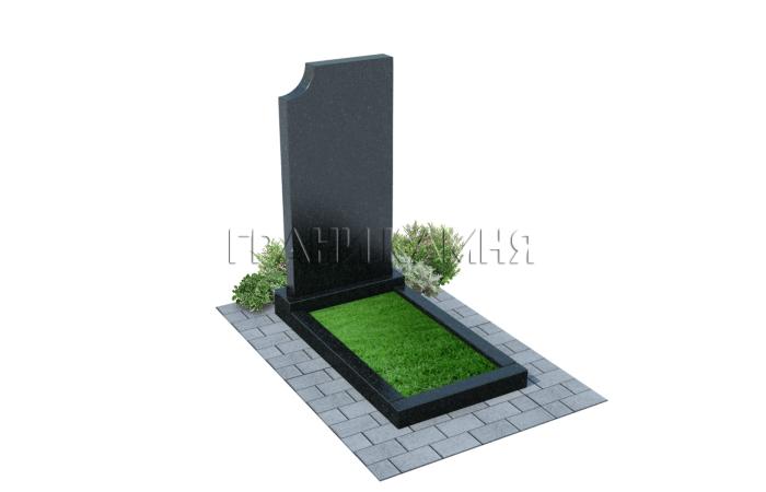 Вертикальный гранитный памятник резной черный №12