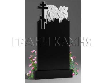 Вертикальный гранитный памятник резной с крестом № 40/10