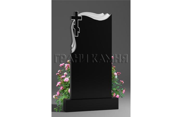 Вертикальный гранитный памятник резной с крестом № 93/10