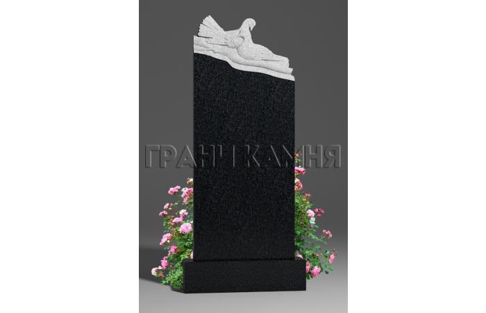 Вертикальный гранитный памятник резной с голубями № 174/10