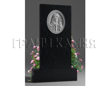 Вертикальный гранитный памятник резной со скорбящей женщиной № 185/10