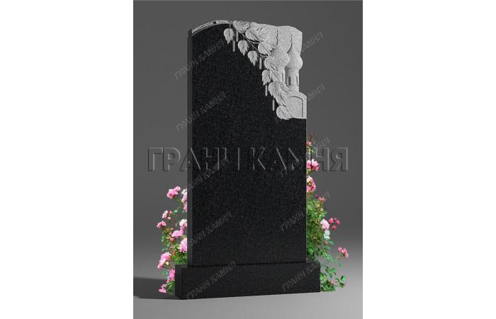 Вертикальный гранитный памятник резной с церковью № 274/10