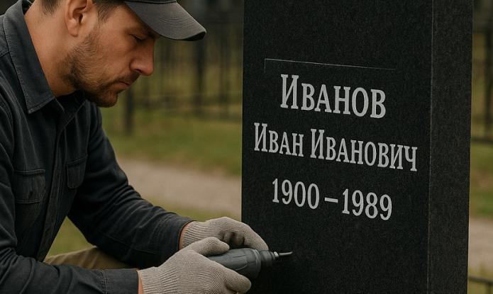 Обновление гравировки на памятнике