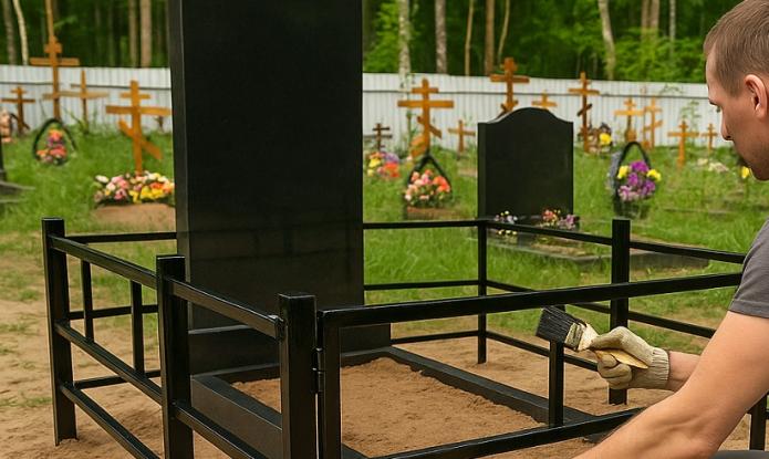 Покраска ограды